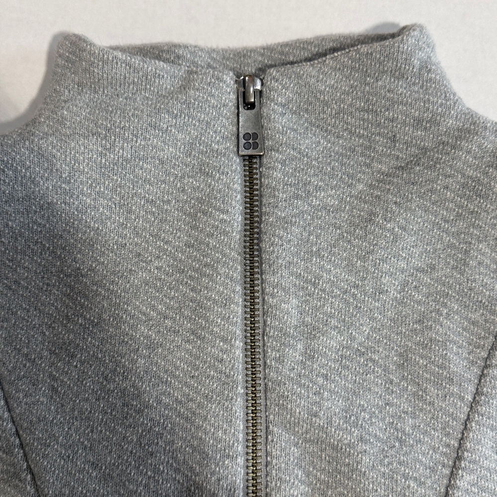 Sweaty Betty Gray Quarter-Zip Mock Neck Pullover – Premium Activewear - Picture 3 of 6